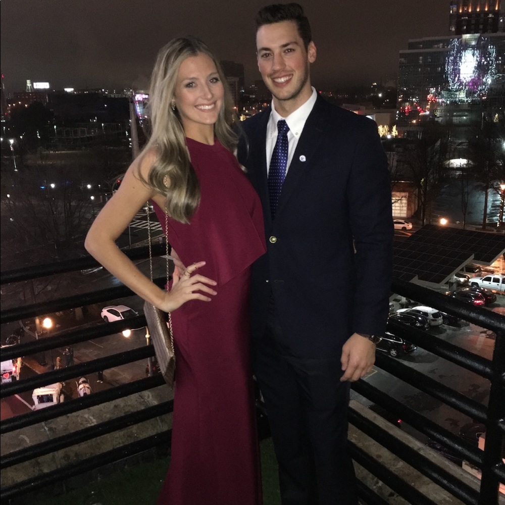 Formal two piece gown burgundy